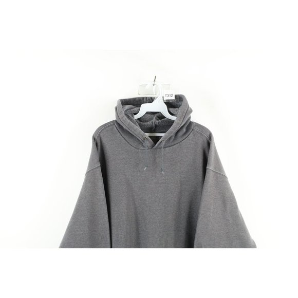 Vintage Carhartt Mens XL Distressed Spell Out Box Logo Hoodie Sweatshirt Gray - Picture 2 of 12